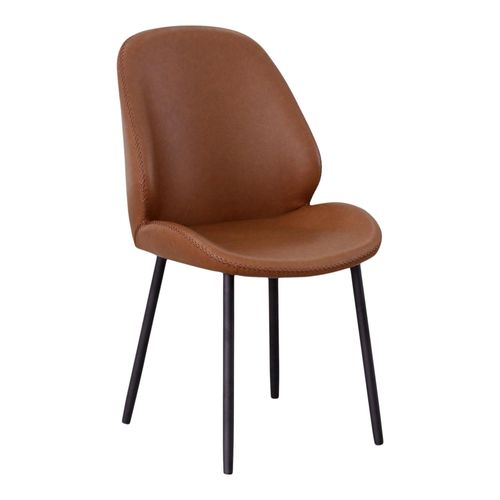 Chaise Marron Moderne Avec Surpiqure (lot De 2) Berlin