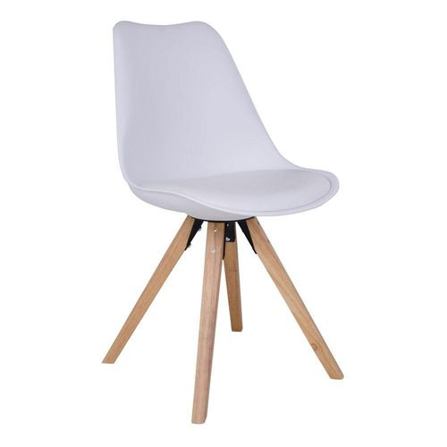 Chaise Blanche Scandinave Pieds Bois (lot De 2) Lota
