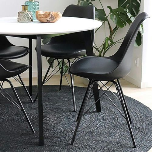 Chaise Noire Basique Avec Pieds Métal (lot De 2) Lota