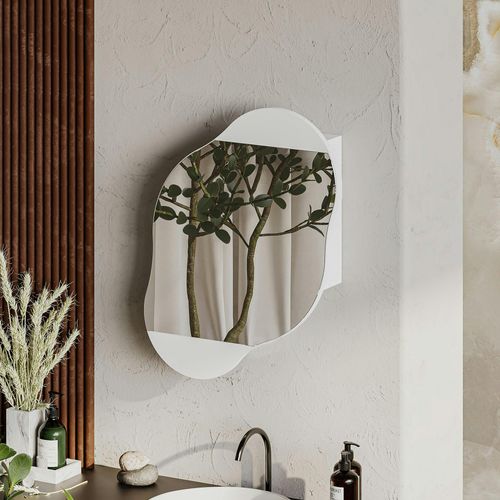 Armoire De Toilette Organique Blanche 1 Miroir Cody