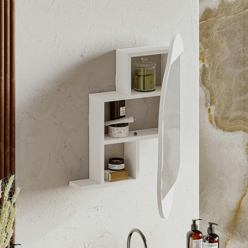 Armoire De Toilette Organique Blanche 1 Miroir Cody