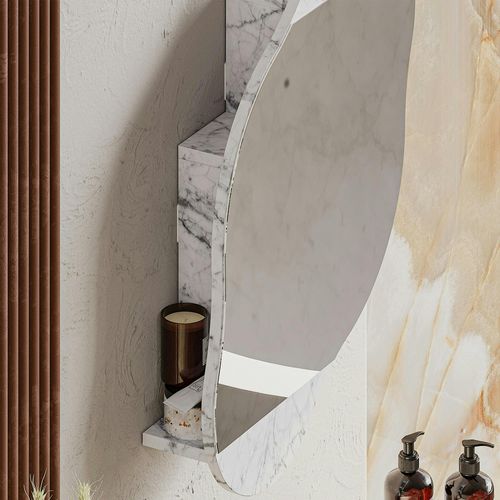 Armoire De Toilette Organique Effet Marbre 1 Miroir Cody