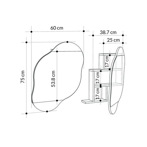 Armoire De Toilette Organique Effet Marbre 1 Miroir Cody