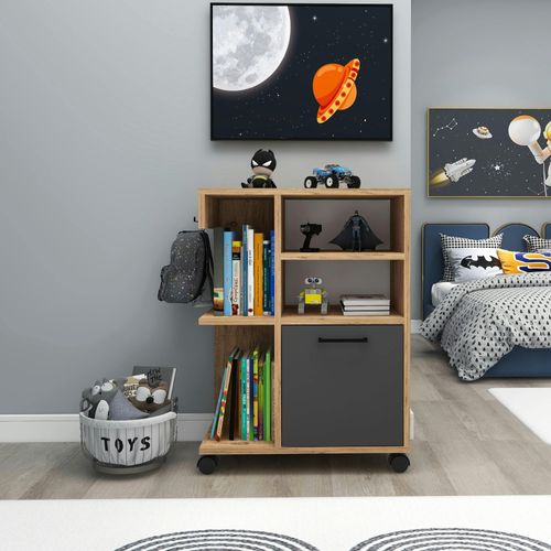 Meuble De Rangement Sur Roulettes Effet Bois De Pin Marfa