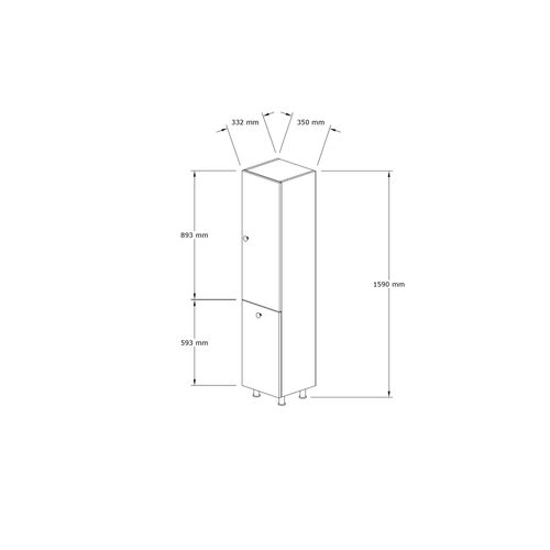 Colonne Salle De Bains Effet Noyer, Porte et Panier Linge Marfa