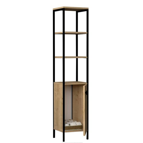 Colonne Salle De Bains Effet Chêne, Rangements Mixtes Jena