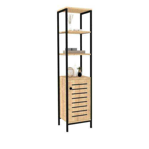 Colonne Salle De Bains Effet Chêne, Rangements Mixtes Jena