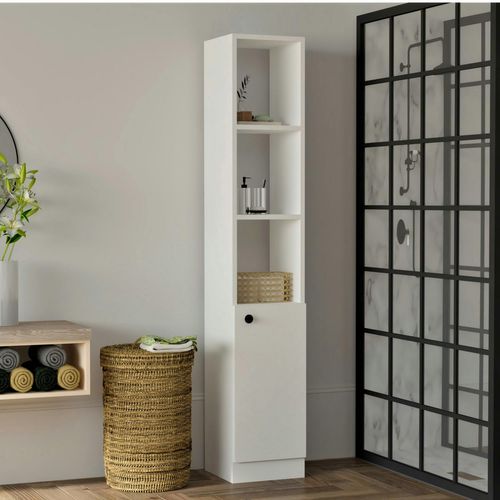 Colonne Salle De Bains Blanche, 1 Porte 3 Niches Marfa