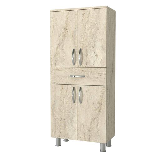 Meuble Salle De Bains Effet Travertin, 4 Portes 1 Tiroir Jena