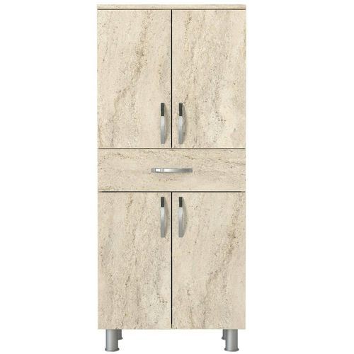 Meuble Salle De Bains Effet Travertin, 4 Portes 1 Tiroir Jena