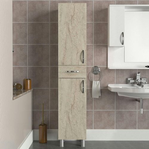 Colonne Salle De Bains Effet Travertin 2 Portes Jena