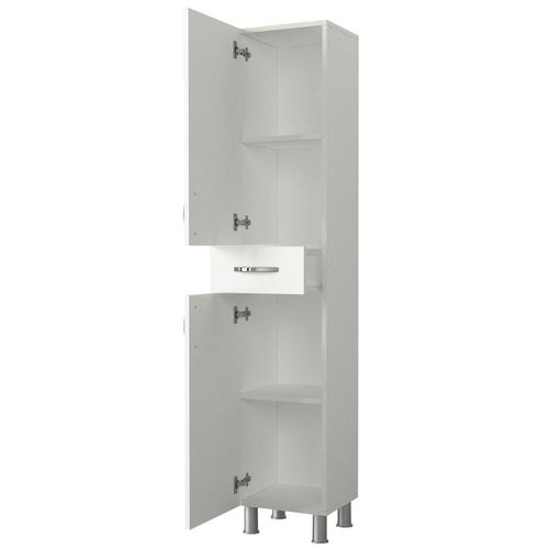 Colonne Salle De Bains Blanche 2 Portes, 1 Tiroir Jena