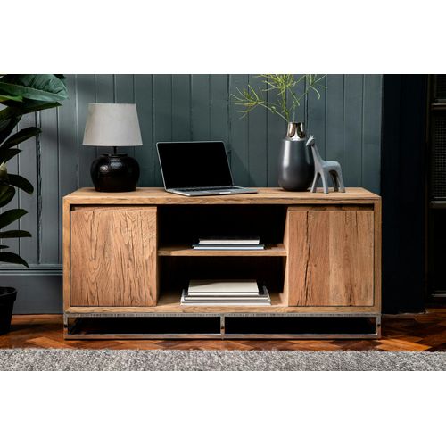 Meuble TV Moderne Chêne Acier 120 Cm Riverside