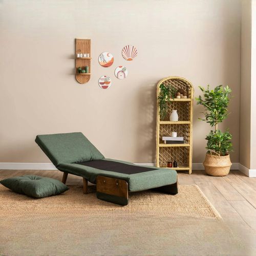 Fauteuil Convertible Vert 1 Place Couchage 190 Cm Loja