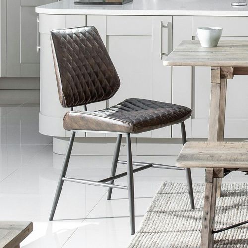 Chaise Industrielle Marron (lot De 2) Salerne