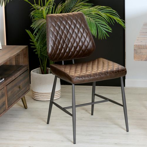 Chaise Industrielle Marron (lot De 2) Salerne