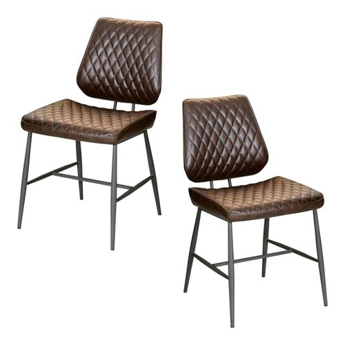 Chaise Industrielle Marron (lot De 2) Salerne