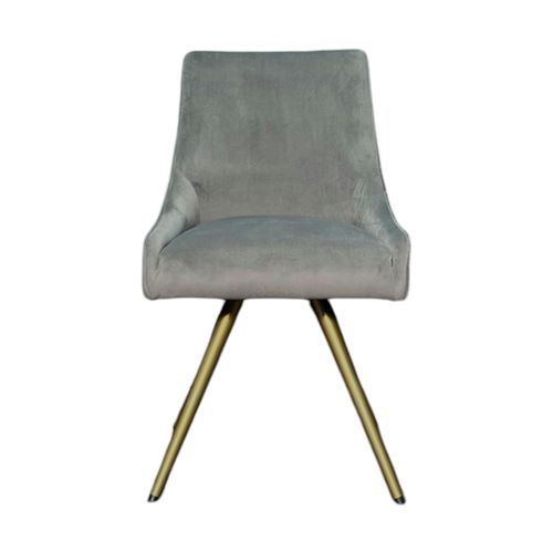Chaise Velours Gris (lot De 2) Hobart