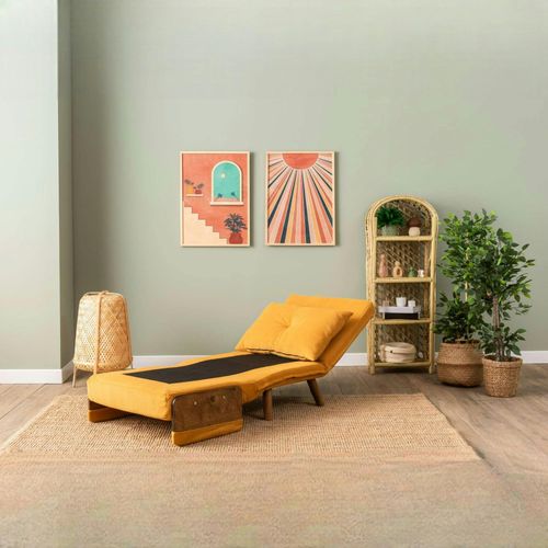 Fauteuil Convertible Moutarde 1 Place Couchage 190 Cm Loja