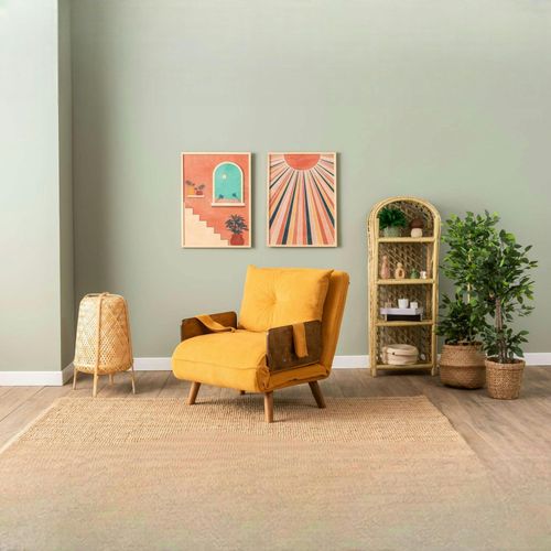 Fauteuil Convertible Moutarde 1 Place Couchage 190 Cm Loja