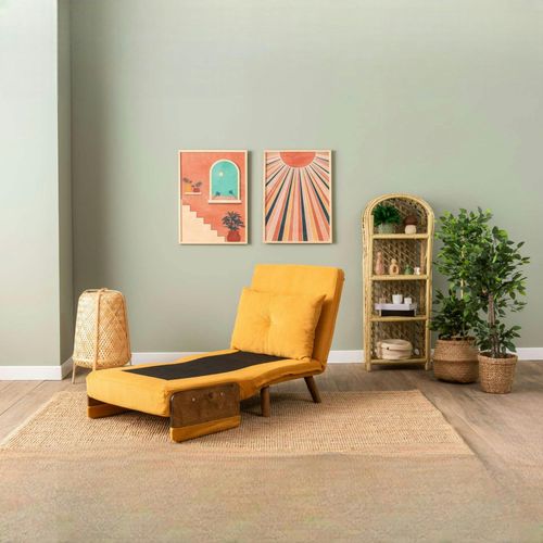 Fauteuil Convertible Moutarde 1 Place Couchage 190 Cm Loja