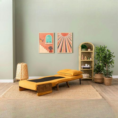 Fauteuil Convertible Moutarde 1 Place Couchage 190 Cm Loja