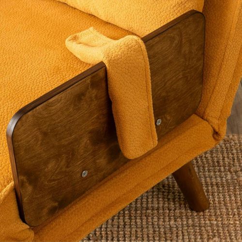 Fauteuil Convertible Moutarde 1 Place Couchage 190 Cm Loja