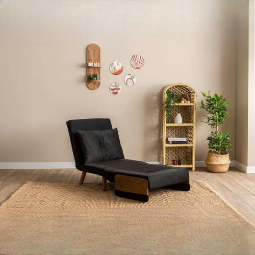 Fauteuil Convertible Noir 1 Place Couchage 190 Cm Loja