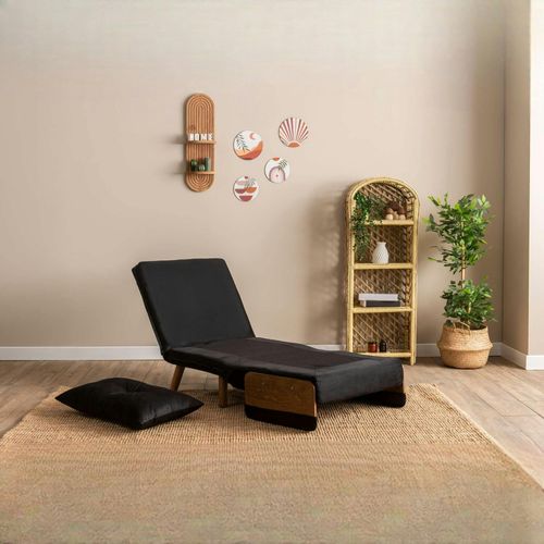 Fauteuil Convertible Noir 1 Place Couchage 190 Cm Loja