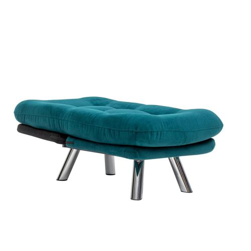 Fauteuil Convertible Banquette Bleu Lagon Pieds Chromés Cusco
