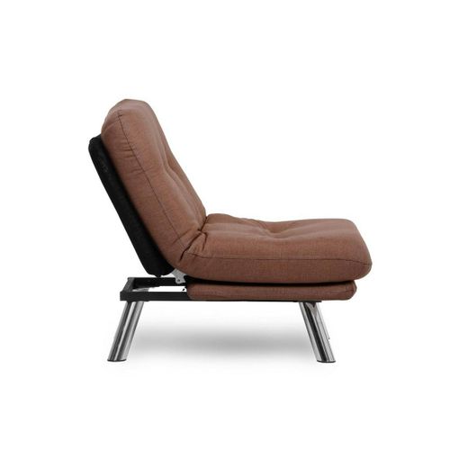 Fauteuil Convertible Banquette Marron Pieds Chromés Cusco
