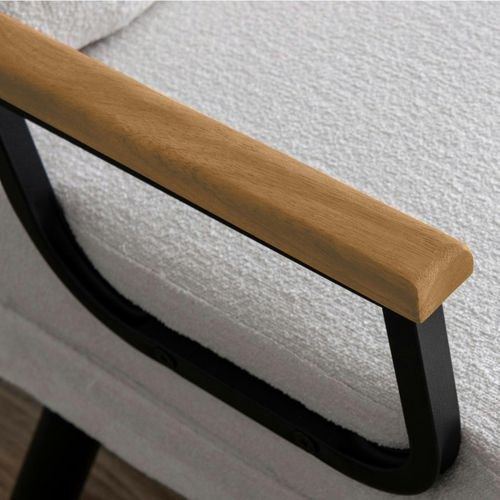 Fauteuil Convertible Blanc Bouclette 1 Place 175 Cm Modi