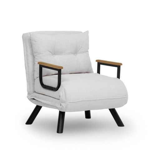 Fauteuil Convertible Blanc Bouclette 1 Place 175 Cm Modi