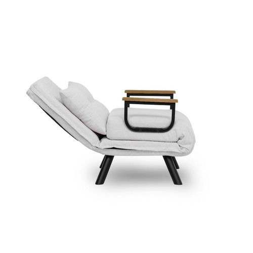 Fauteuil Convertible Blanc Bouclette 1 Place 175 Cm Modi