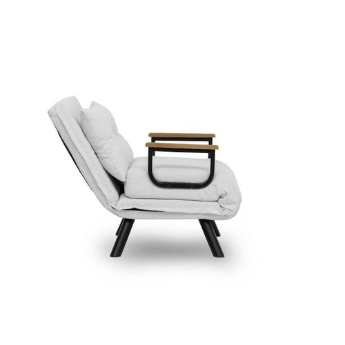 Fauteuil Convertible Blanc Bouclette 1 Place 175 Cm Modi