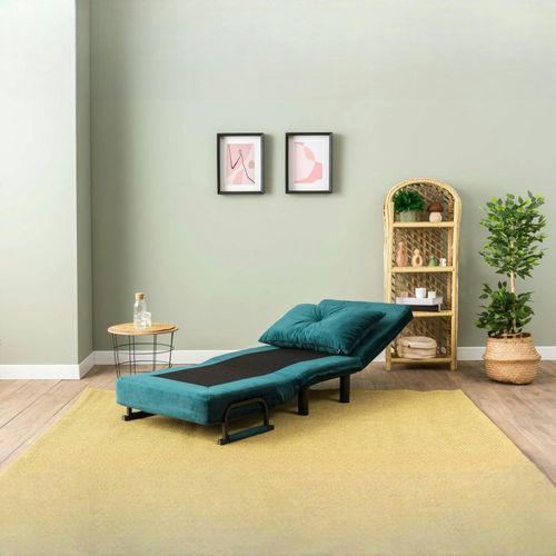 Fauteuil Convertible Bleu Lagon Couchage 175 Cm Ibarra