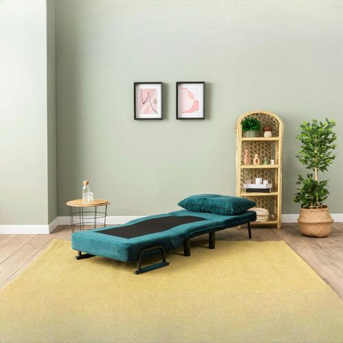 Fauteuil Convertible Bleu Lagon Couchage 175 Cm Ibarra