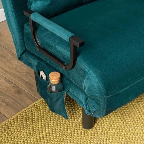 Fauteuil Convertible Bleu Lagon Couchage 175 Cm Ibarra