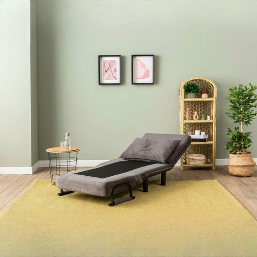 Fauteuil Convertible Gris Inclinaison Réglable 175 Cm Ibarra