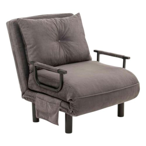 Fauteuil Convertible Gris Inclinaison Réglable 175 Cm Ibarra