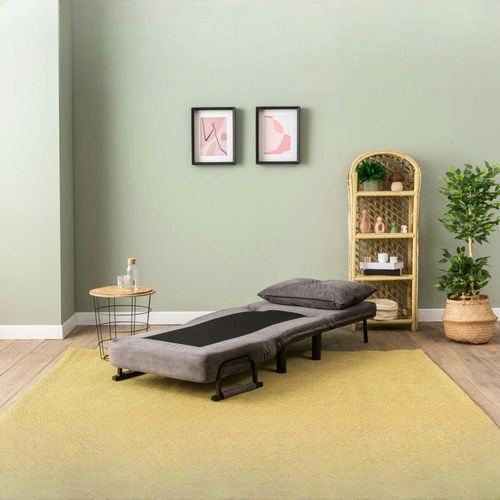 Fauteuil Convertible Gris Inclinaison Réglable 175 Cm Ibarra