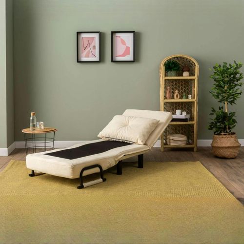 Fauteuil Convertible Écru Inclinaison Réglable 175 Cm Ibarra