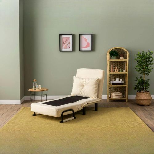 Fauteuil Convertible Écru Inclinaison Réglable 175 Cm Ibarra