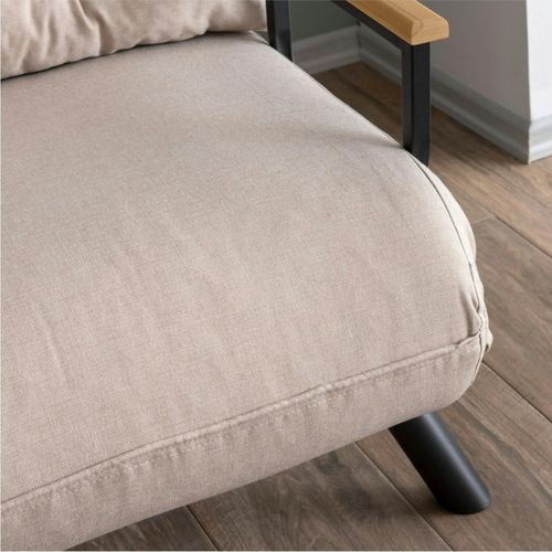 Fauteuil Convertible Écru 1 Place Couchage 175 Cm Modi