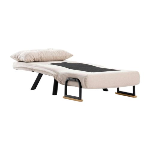 Fauteuil Convertible Écru 1 Place Couchage 175 Cm Modi