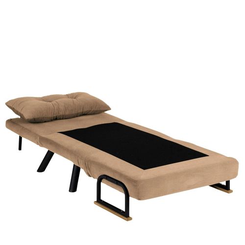 Fauteuil Convertible Marron Clair Couchage 175 Cm Modi