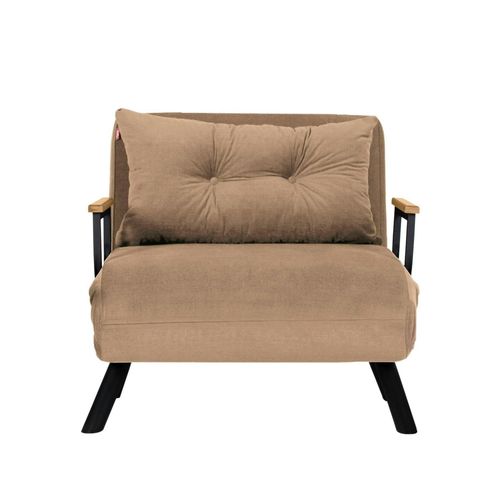 Fauteuil Convertible Marron Clair Couchage 175 Cm Modi