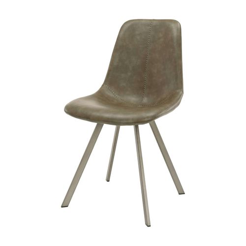 Chaise De Table Couture Apparente Taupe Pied Étoile Helsinki (lot De 2)