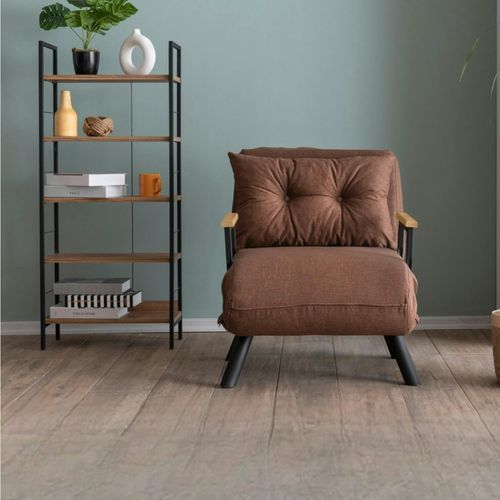 Fauteuil Convertible Marron 1 Place Couchage 175 Cm Modi