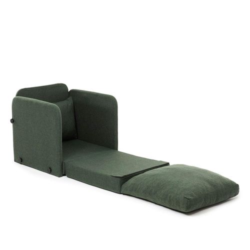 Fauteuil Convertible Vert Foncé Lin Couchage 200 Cm Oruro